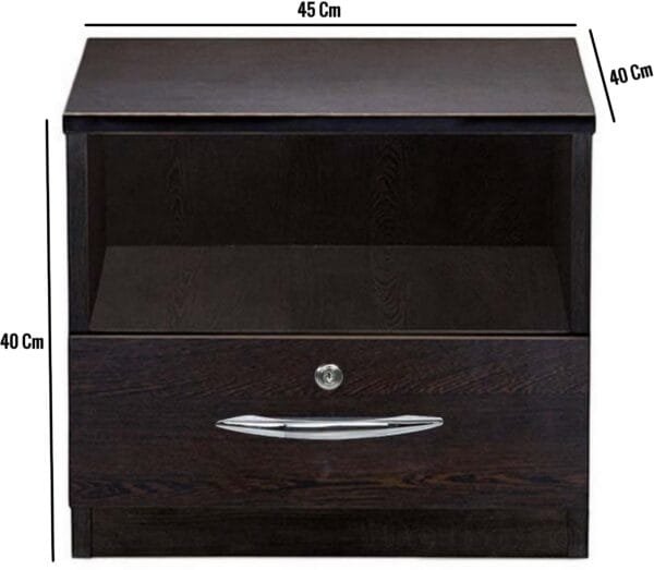 Buy Bedside Table (Finish Color - Wenge, Pre-assembled) ST05 Online