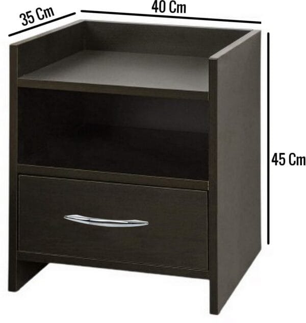 Buy Bedside Table (Finish Color - Wenge, Pre-assembled) ST07 Online