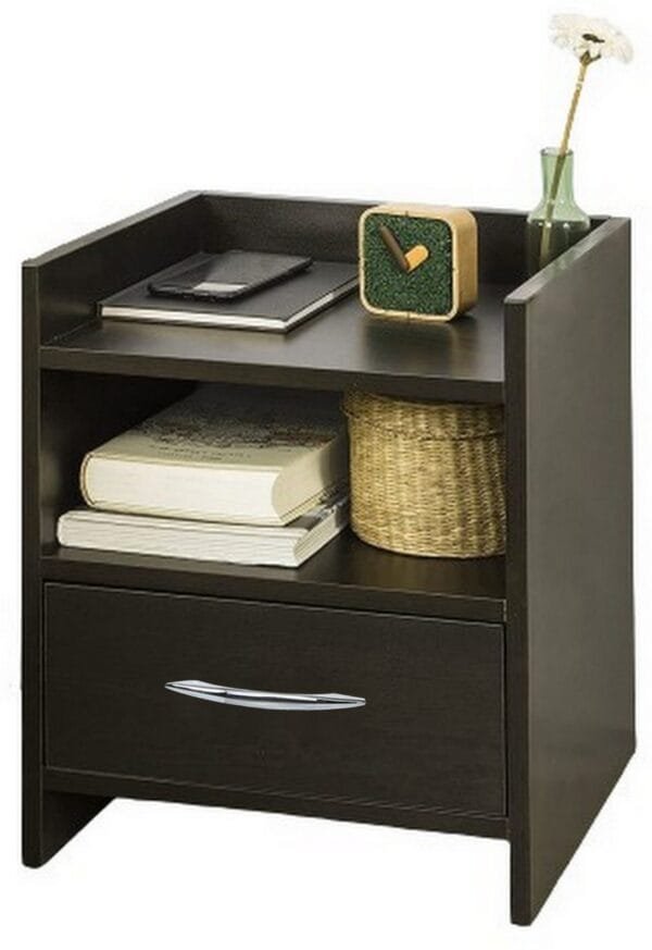 Buy Bedside Table (Finish Color - Wenge, Pre-assembled) ST07 Online