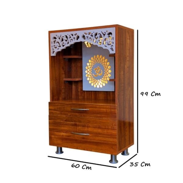 Buy Home Temple With In-Built Led Light (Height: 99cm-Pre Assembled) Online - Image 5