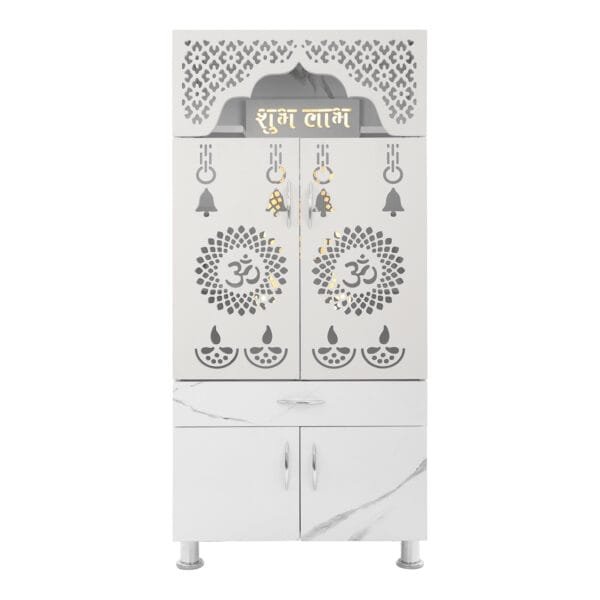 Buy Temple For Home Pooja, Arti With Decorative LED Light Engineered Wood Home Temple  (Height: 130cm, Pre-assembled) Online - Image 3