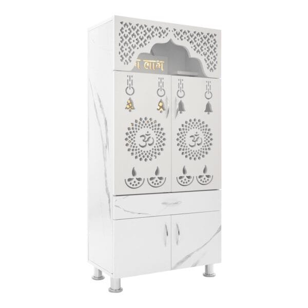 Buy Temple For Home Pooja, Arti With Decorative LED Light Engineered Wood Home Temple  (Height: 130cm, Pre-assembled) Online - Image 5