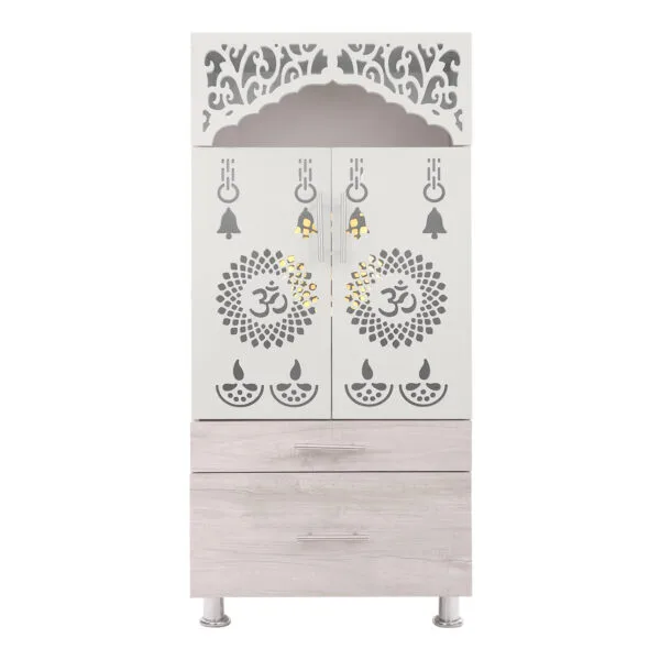 Buy Mandir With LED Rope Light Engineered Wood Home Temple (Height: 130, Pre-assembled) Online - Image 2