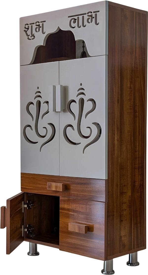 Buy Modern Temple With Decorative LED Light Engineered Wood Home Temple (Height: 130, Pre-assembled) - Image 3