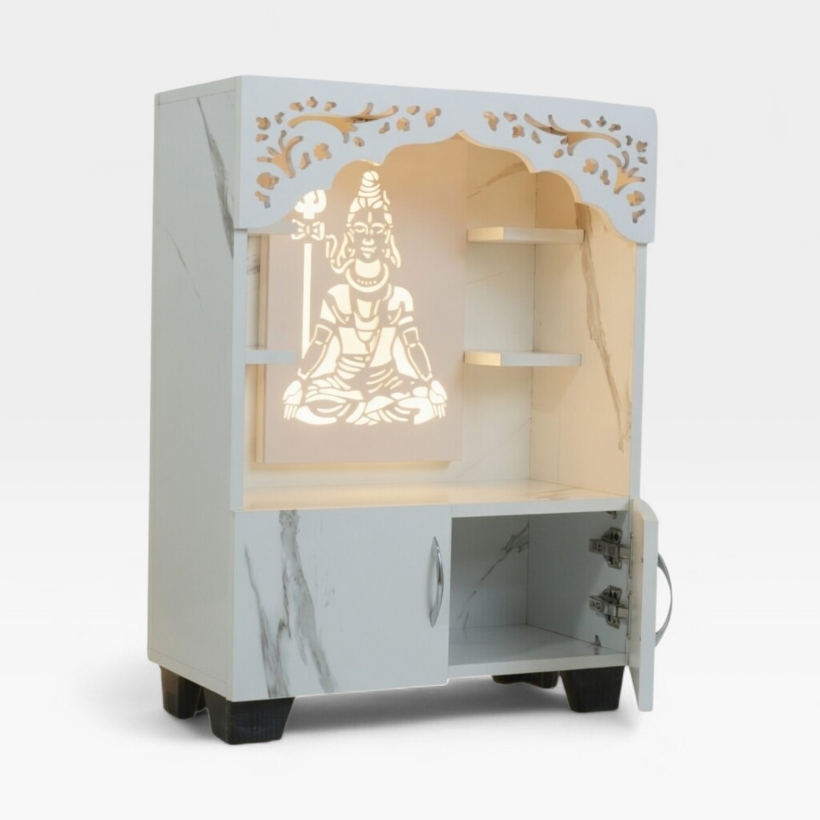 Buy Home Temple With In-Built Led Light (Height: 99cm-Pre Assembled) Online - Image 3